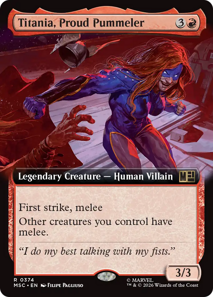 Titania, Proud Pummeler (Extended Art) [Marvel Super Heroes Commander] | Gear Gaming Bentonville