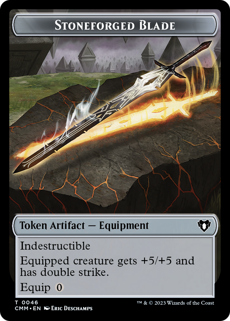 Servo // Stoneforged Blade Double-Sided Token [Commander Masters Tokens] | Gear Gaming Bentonville