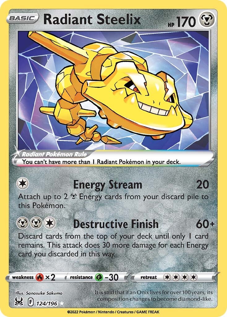 Radiant Steelix (124/196) [Sword & Shield: Lost Origin] | Gear Gaming Bentonville