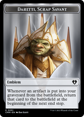 Soldier (0009) // Daretti, Scrap Savant Emblem Double-Sided Token [Commander Masters Tokens] | Gear Gaming Bentonville