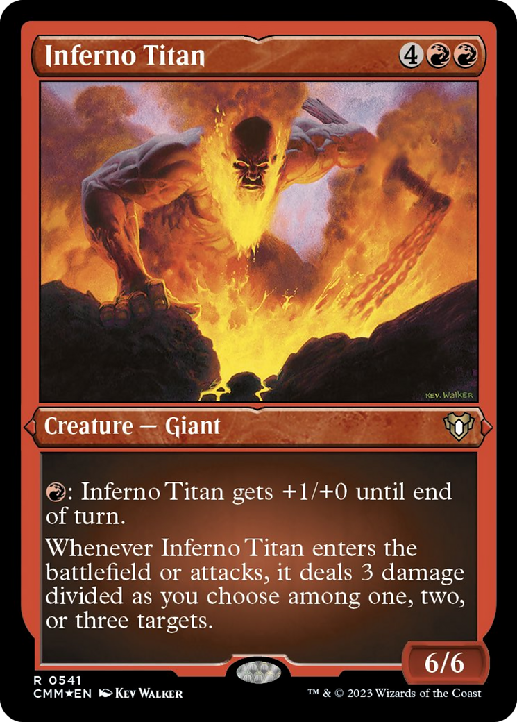 Inferno Titan (Foil Etched) [Commander Masters] | Gear Gaming Bentonville