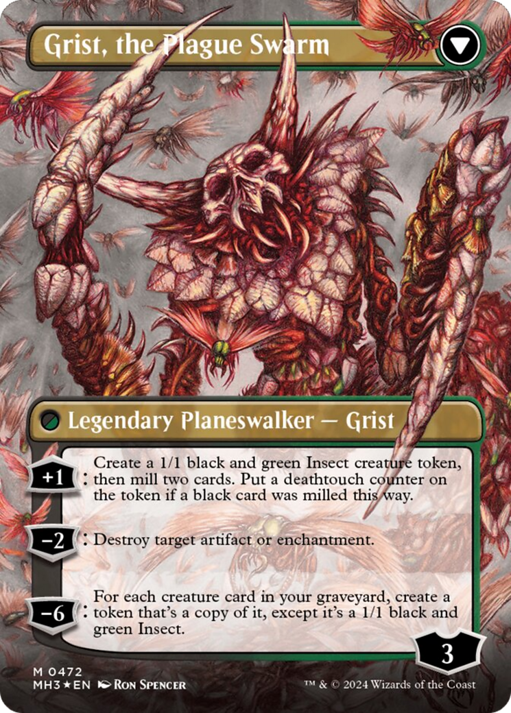 Grist, Voracious Larva // Grist, the Plague Swarm (Borderless) (Textured Foil) [Modern Horizons 3] | Gear Gaming Bentonville