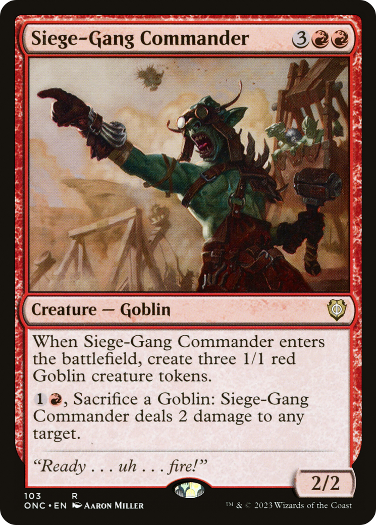 Siege-Gang Commander [Phyrexia: All Will Be One Commander] | Gear Gaming Bentonville