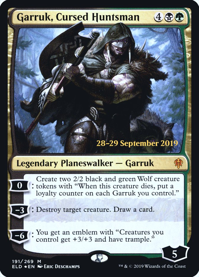 Garruk, Cursed Huntsman [Throne of Eldraine Prerelease Promos] | Gear Gaming Bentonville