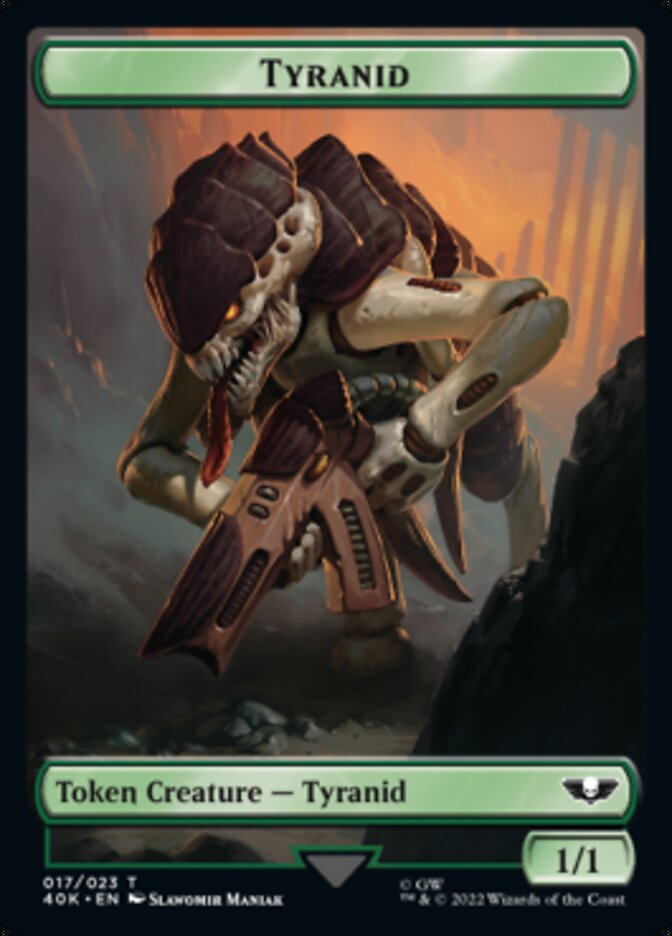 Tyranid (017) // Tyranid Warrior Double-Sided Token (Surge Foil) [Warhammer 40,000 Tokens] | Gear Gaming Bentonville