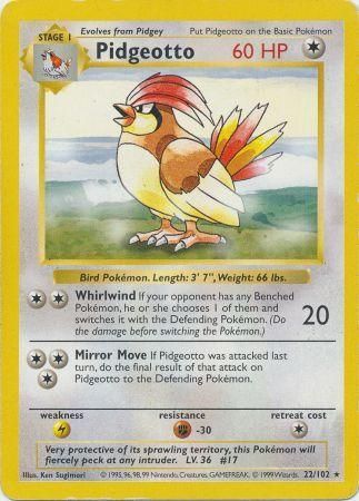 Pidgeotto (22/102) [Base Set Shadowless Unlimited] | Gear Gaming Bentonville