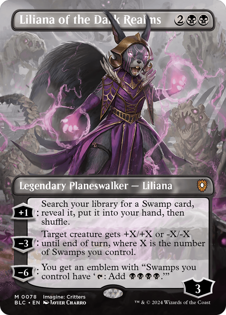 Liliana of the Dark Realms (Borderless) [Bloomburrow Commander] | Gear Gaming Bentonville