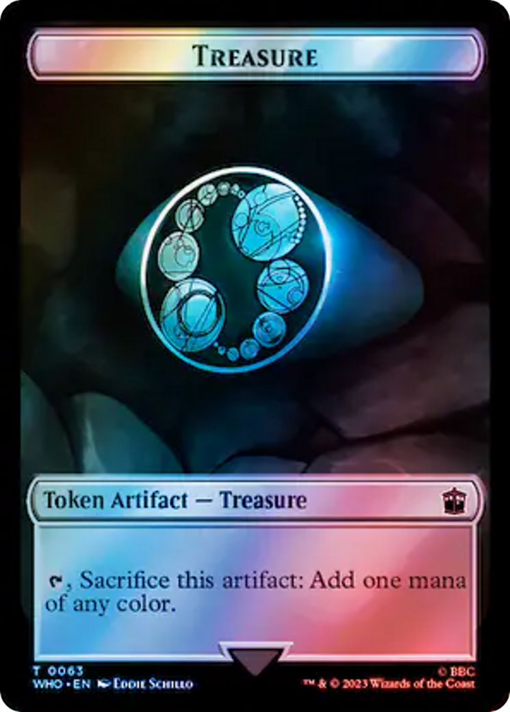 Alien Angel // Treasure (0063) Double-Sided Token (Surge Foil) [Doctor Who Tokens] | Gear Gaming Bentonville