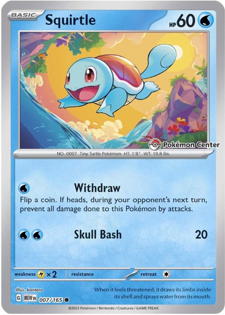 Squirtle (007/165) (Pokemon Center Exclusive) [Scarlet & Violet: Black Star Promos] | Gear Gaming Bentonville