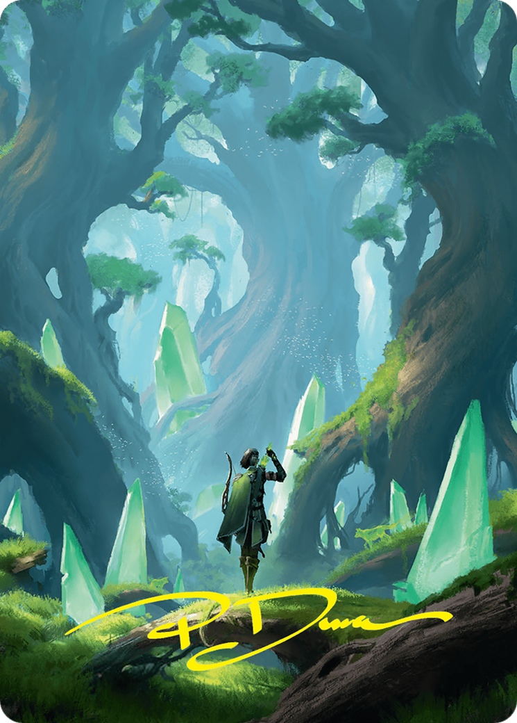 Forest Art Card (25/54) (Gold-Stamped Signature) [Foundations Art Series] | Gear Gaming Bentonville