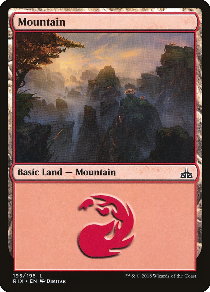 Mountain (195) [Rivals of Ixalan] | Gear Gaming Bentonville