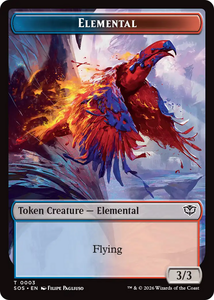 Elemental (0003) // Treasure Double-Sided Token [Secrets of Strixhaven Tokens] | Gear Gaming Bentonville