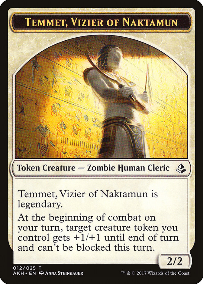 Temmet, Vizier of Naktamun // Zombie Double-Sided Token [Amonkhet Tokens] | Gear Gaming Bentonville