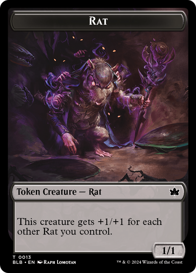 Rat // Splash Lasher Double-Sided Token [Bloomburrow Tokens] | Gear Gaming Bentonville