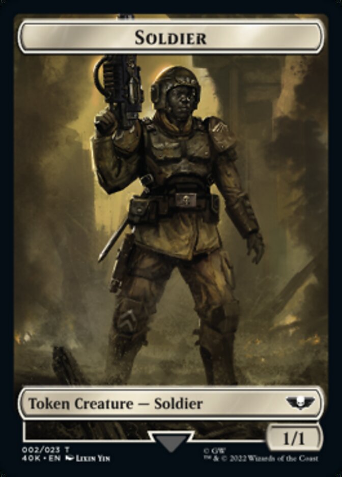 Soldier (002) // Zephyrim Double-Sided Token (Surge Foil) [Warhammer 40,000 Tokens] | Gear Gaming Bentonville