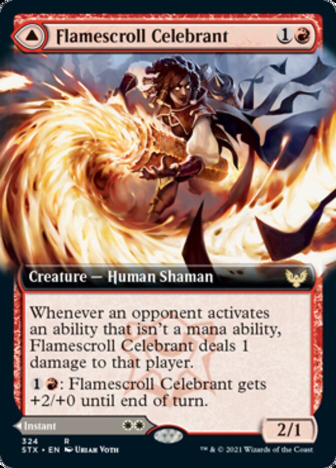 Flamescroll Celebrant // Revel in Silence (Extended Art) [Strixhaven: School of Mages] | Gear Gaming Bentonville