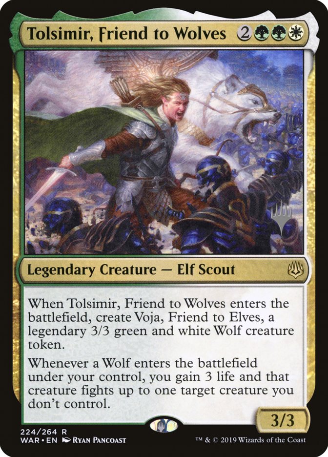 Tolsimir, Friend to Wolves (Promo Pack) [War of the Spark Promos] | Gear Gaming Bentonville