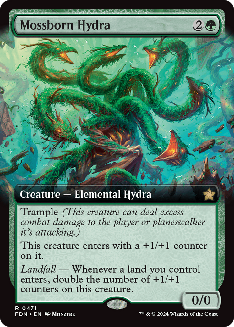 Mossborn Hydra (Extended Art) [Foundations] | Gear Gaming Bentonville