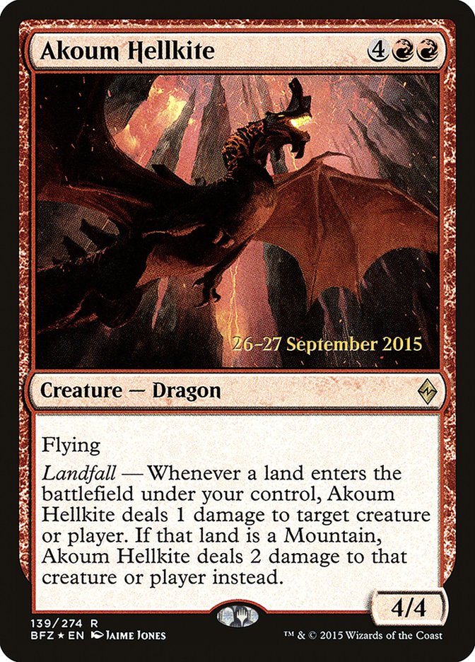 Akoum Hellkite [Battle for Zendikar Prerelease Promos] | Gear Gaming Bentonville