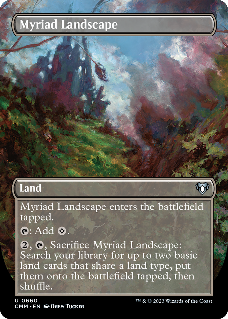 Myriad Landscape (Borderless Alternate Art) [Commander Masters] | Gear Gaming Bentonville