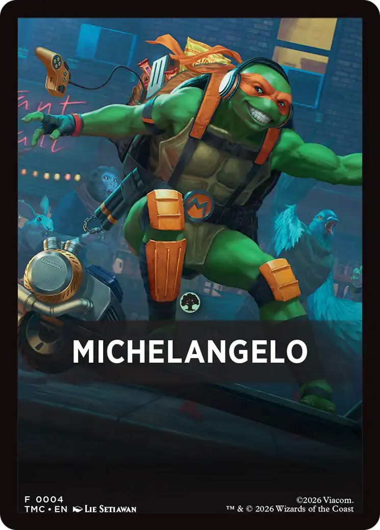 Michelangelo Theme Card [Teenage Mutant Ninja Turtles Commander Tokens] | Gear Gaming Bentonville
