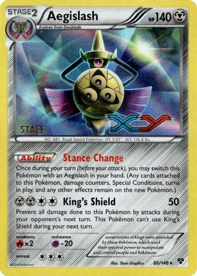 Aegislash (86/146) (Staff Prerelease Promo) [XY: Black Star Promos] | Gear Gaming Bentonville