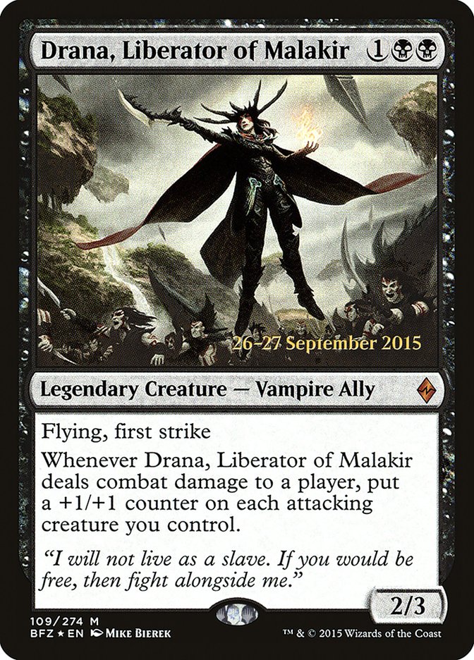 Drana, Liberator of Malakir [Battle for Zendikar Prerelease Promos] | Gear Gaming Bentonville