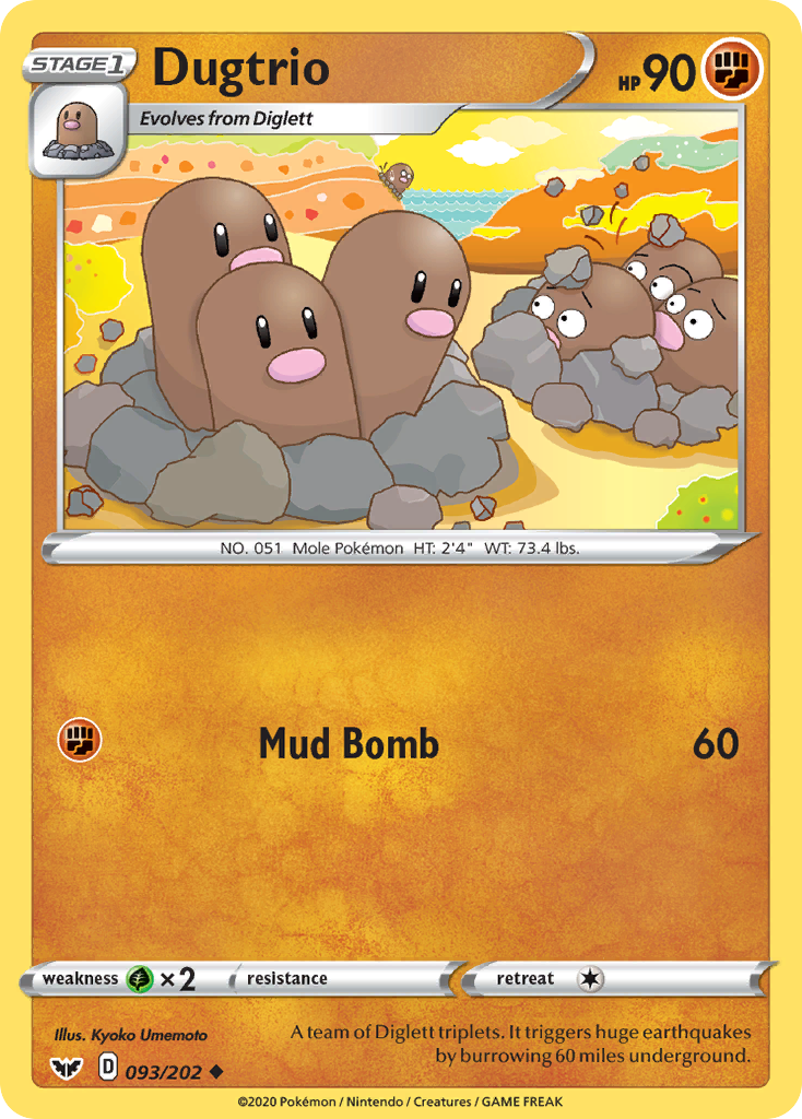 Dugtrio (093/202) [Sword & Shield: Base Set] | Gear Gaming Bentonville