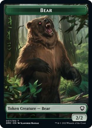 Kavu // Bear Double-Sided Token [Dominaria United Commander Tokens] | Gear Gaming Bentonville