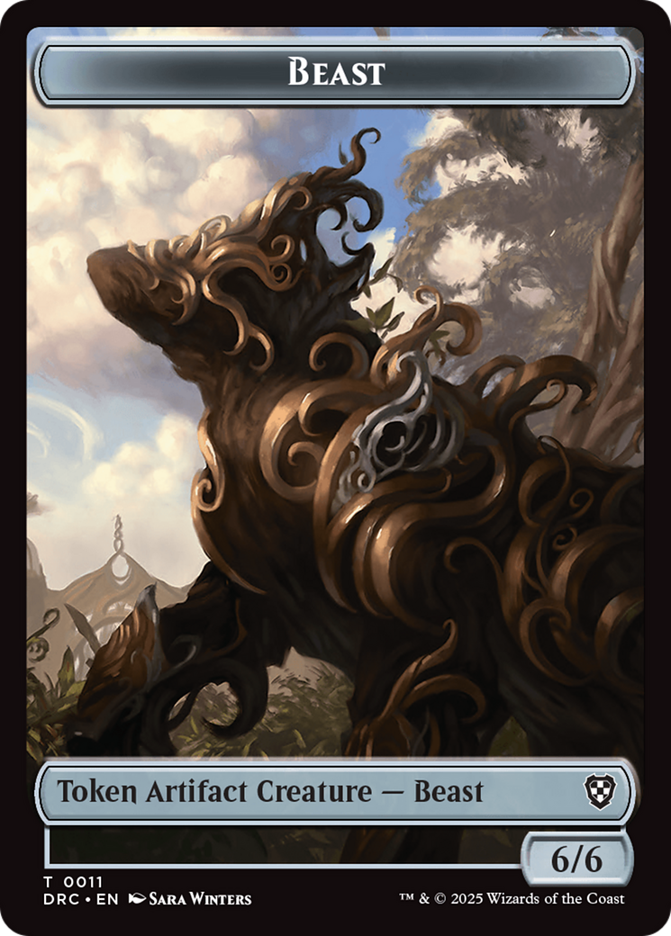 Construct // Beast (0011) Double-Sided Token [Aetherdrift Commander Tokens] | Gear Gaming Bentonville