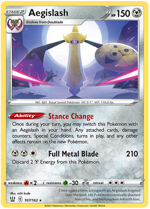 Aegislash (107/163) (107/163) [Sword & Shield: Battle Styles] | Gear Gaming Bentonville