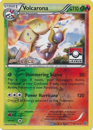 Volcarona (15/114) (League Promo 4th Place) [XY: Steam Siege] | Gear Gaming Bentonville
