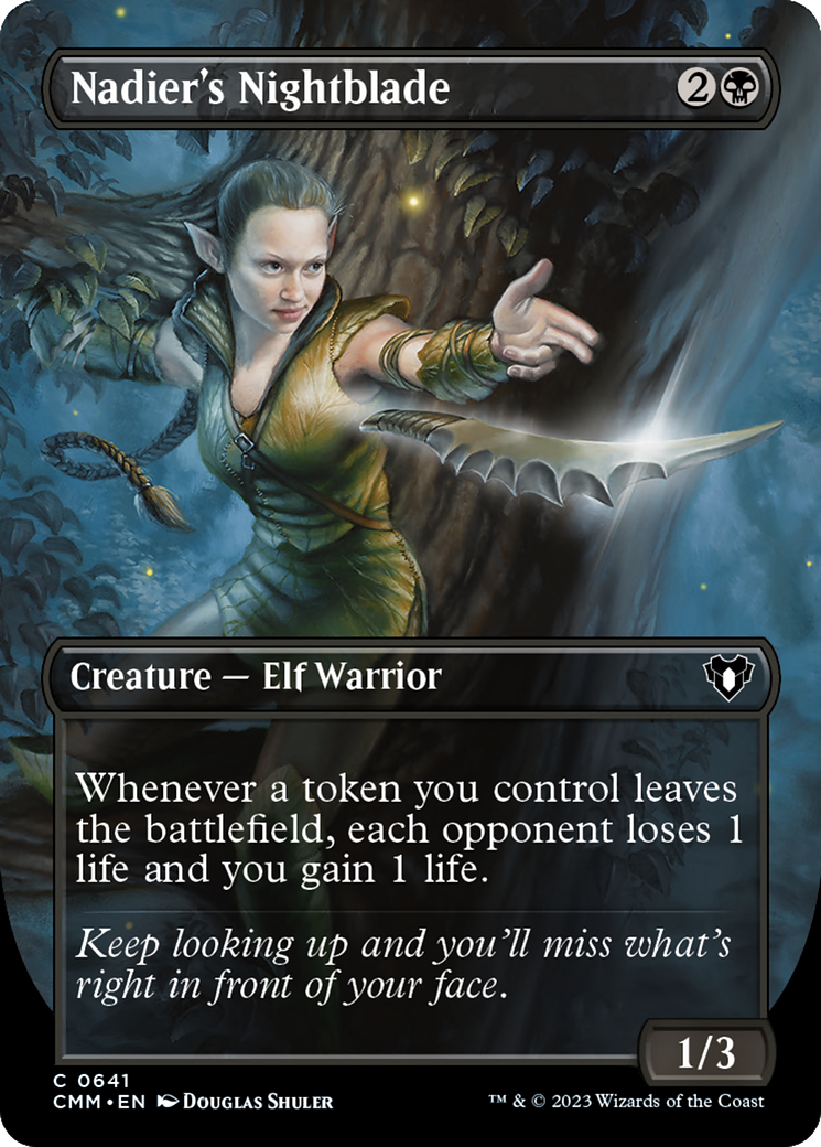 Nadier's Nightblade (Borderless Alternate Art) [Commander Masters] | Gear Gaming Bentonville