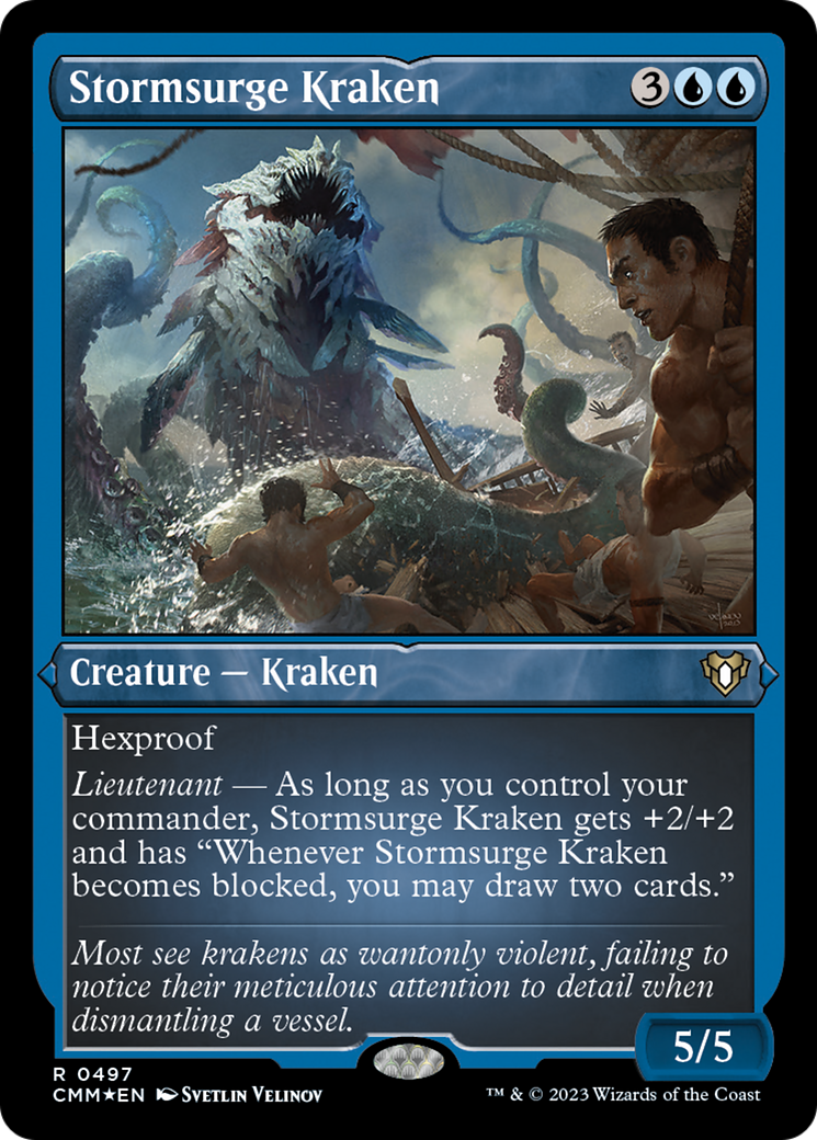 Stormsurge Kraken (Foil Etched) [Commander Masters] | Gear Gaming Bentonville