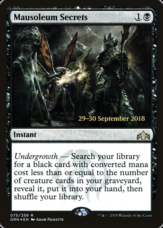 Mausoleum Secrets [Guilds of Ravnica Prerelease Promos] | Gear Gaming Bentonville