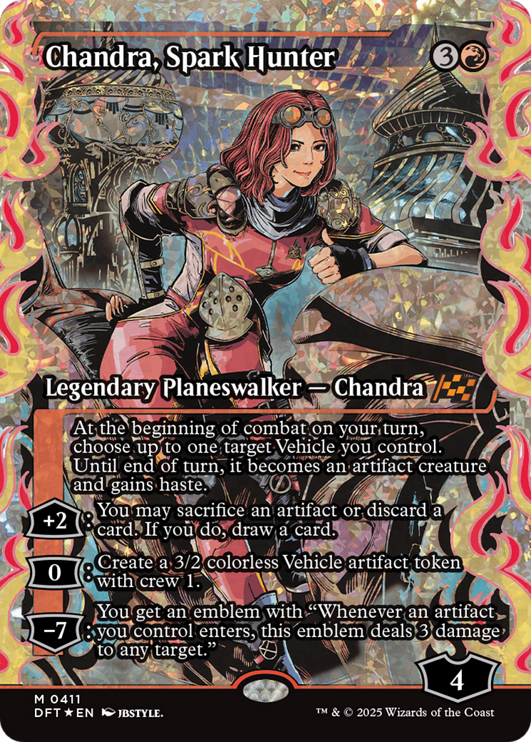 Chandra, Spark Hunter (Showcase) (Fracture Foil) [Aetherdrift] | Gear Gaming Bentonville