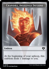 Chandra, Awakened Inferno Emblem // Wizard Double-Sided Token [Commander Masters Tokens] | Gear Gaming Bentonville