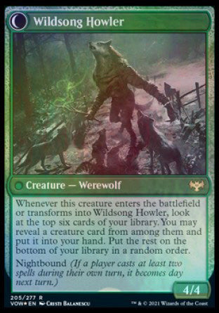 Howlpack Piper // Wildsong Howler [Innistrad: Crimson Vow Prerelease Promos] | Gear Gaming Bentonville