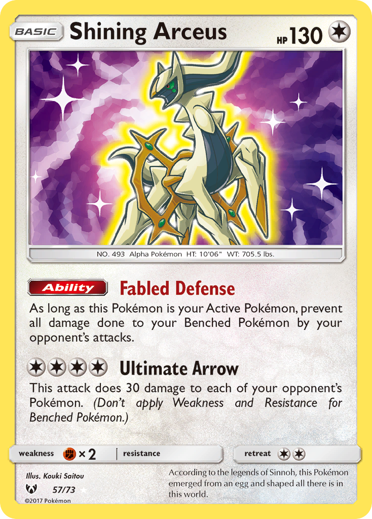 Shining Arceus (57/73) [Sun & Moon: Shining Legends] | Gear Gaming Bentonville