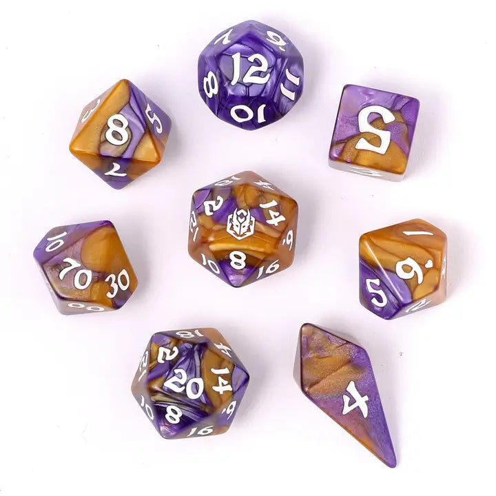 Wyrmforged Rollers-  Rounded edge 8-piece Polyhedral Dice Set: Magister Robes | Gear Gaming Bentonville