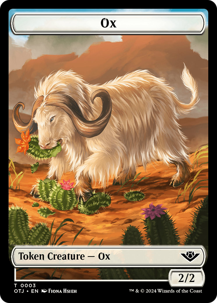 Zombie // Ox Warrior Double-Sided Token [Outlaws of Thunder Junction Commander Tokens] | Gear Gaming Bentonville