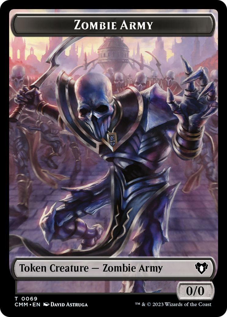 Human Warrior // Zombie Army Double-Sided Token [Commander Masters Tokens] | Gear Gaming Bentonville