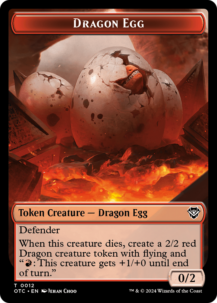 Dragon Egg // Dragon Double-Sided Token [Outlaws of Thunder Junction Commander Tokens] | Gear Gaming Bentonville