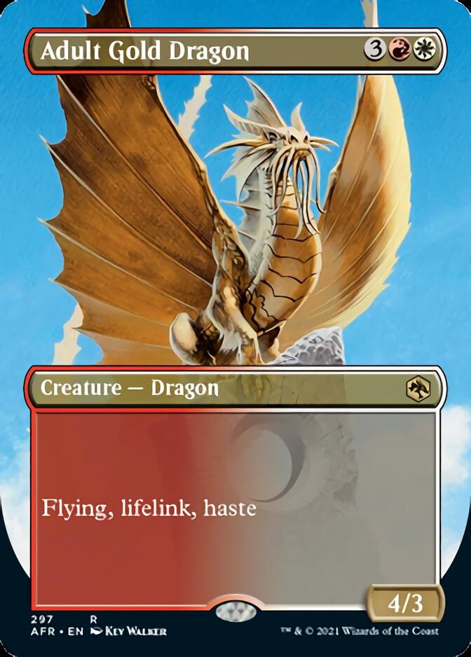 Adult Gold Dragon (Borderless Alternate Art) [Dungeons & Dragons: Adventures in the Forgotten Realms] | Gear Gaming Bentonville