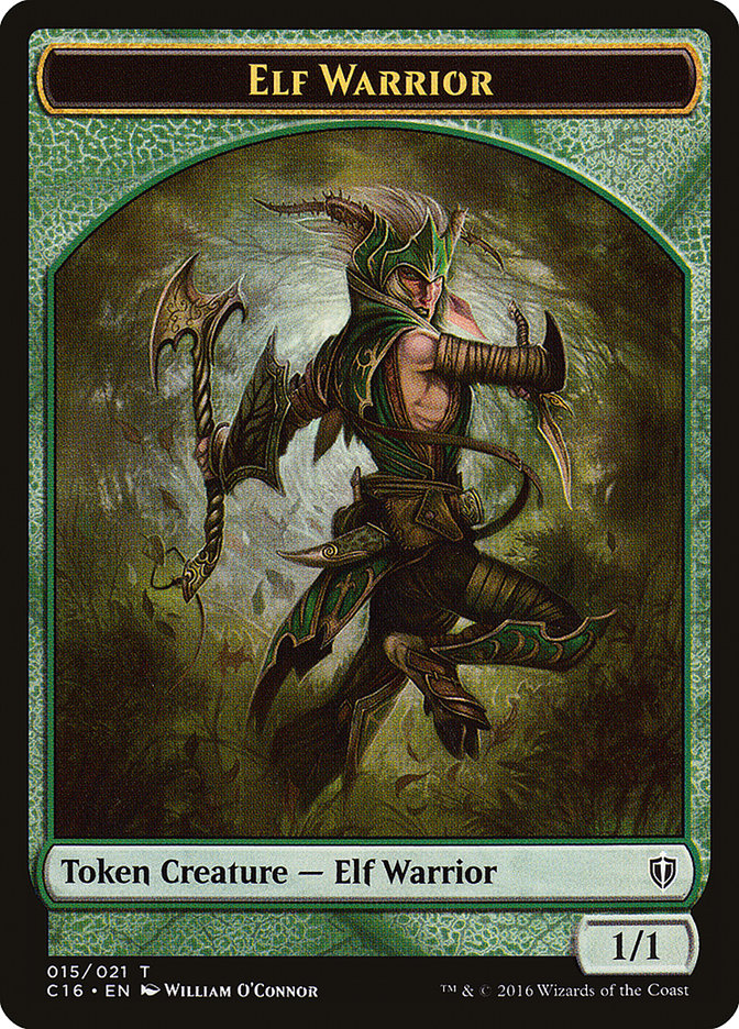 Elf Warrior // Zombie Double-Sided Token [Commander 2016 Tokens] | Gear Gaming Bentonville