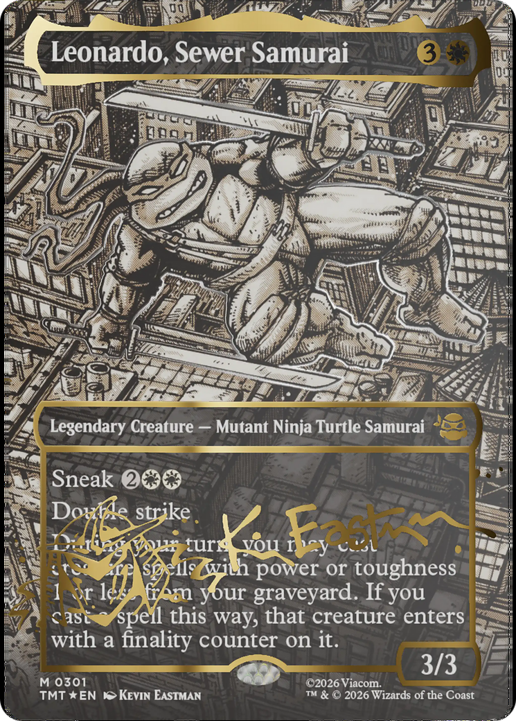 Leonardo, Sewer Samurai (Borderless) (Gold-Stamped Signature) [Teenage Mutant Ninja Turtles] | Gear Gaming Bentonville