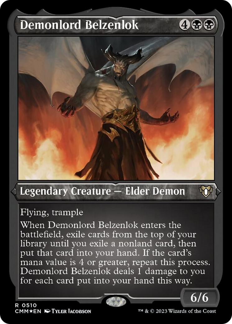 Demonlord Belzenlok (Foil Etched) [Commander Masters] | Gear Gaming Bentonville