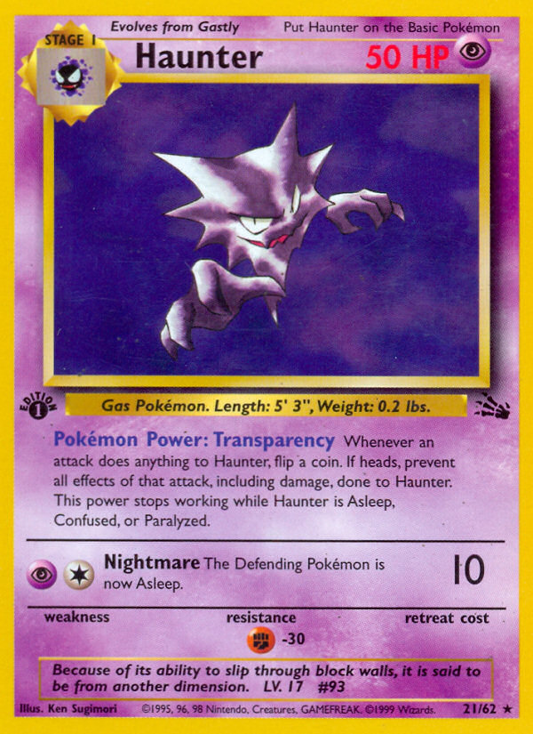 Haunter (21/62) [Fossil 1st Edition] | Gear Gaming Bentonville