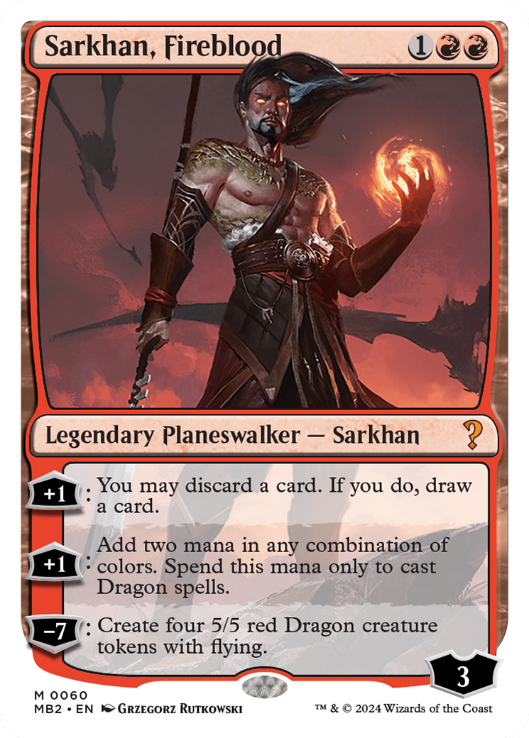 Sarkhan, Fireblood (White Border) [Mystery Booster 2] | Gear Gaming Bentonville