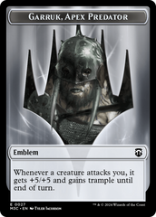 Garruk, Apex Predator Emblem // Saproling Double-Sided Token [Modern Horizons 3 Commander Tokens] | Gear Gaming Bentonville